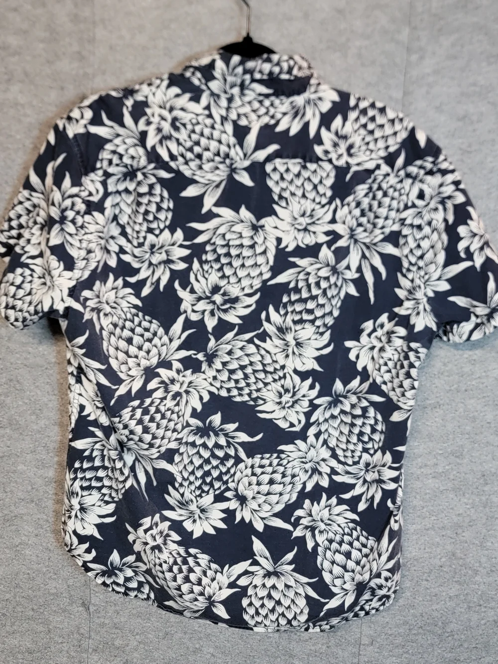 J. Crew Navy & White Pineapple Print Short-Sleeve Shirt